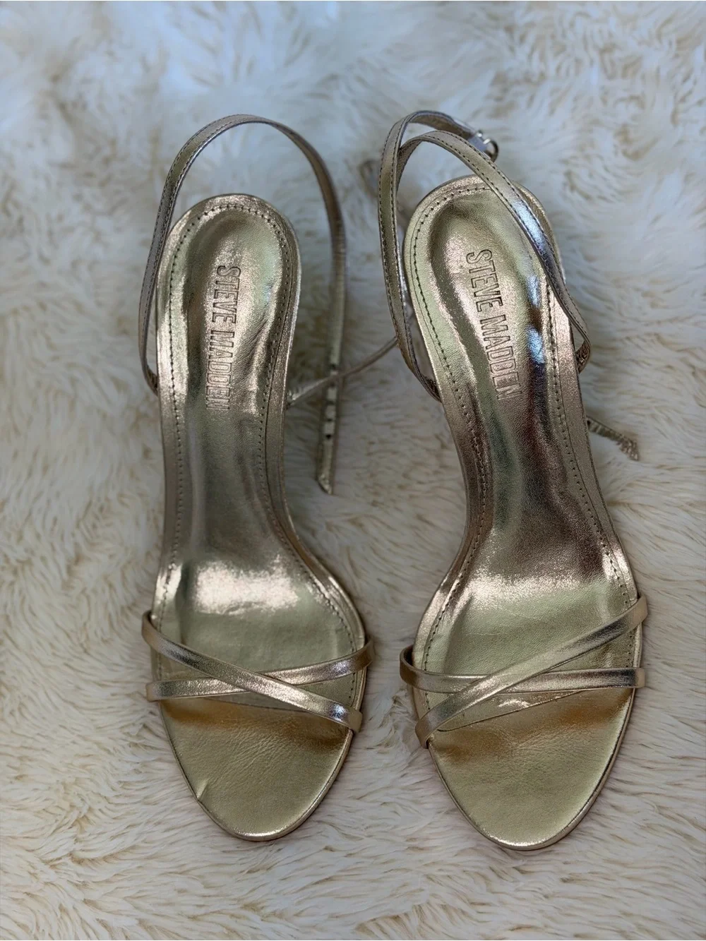 Steve Madden Jypsey Gold Leather Heels